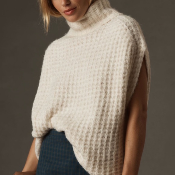 Cozy Asymmetrical Cream Sweater - Picture 2 of 7